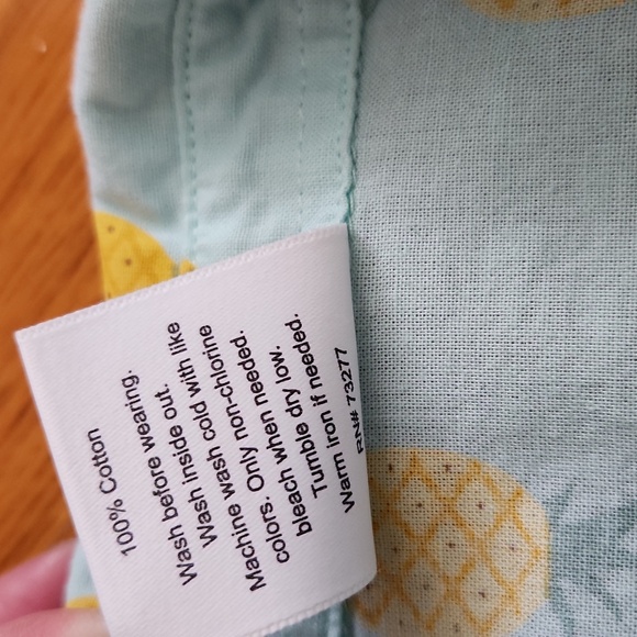 Pineapple Button Down Shirt Size 5 - Picture 4 of 4